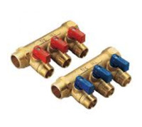 Коллектор Millennium 1" x 20 х 3 выхода красный/синий